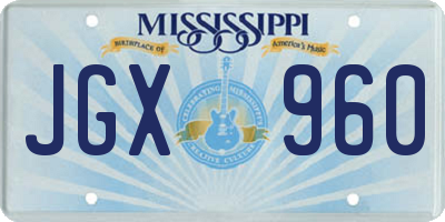 MS license plate JGX960
