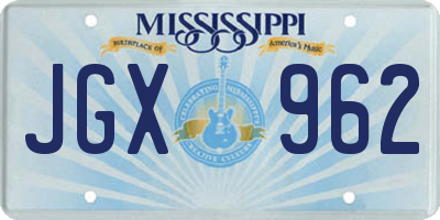 MS license plate JGX962