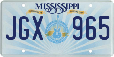 MS license plate JGX965
