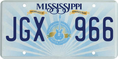 MS license plate JGX966