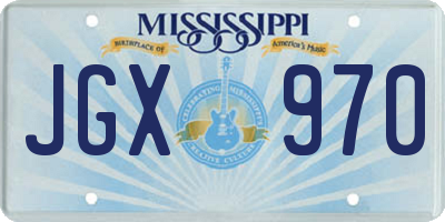 MS license plate JGX970