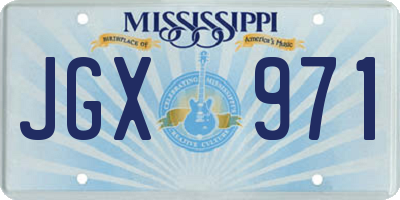 MS license plate JGX971