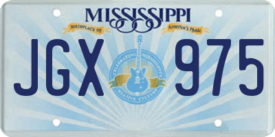 MS license plate JGX975