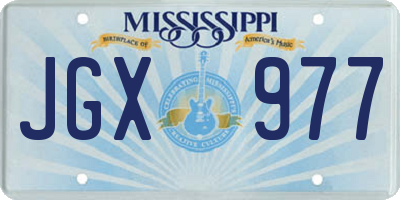 MS license plate JGX977