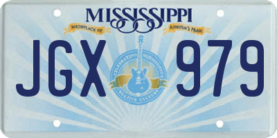 MS license plate JGX979