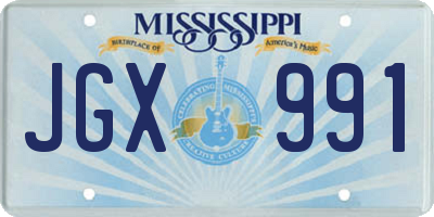 MS license plate JGX991