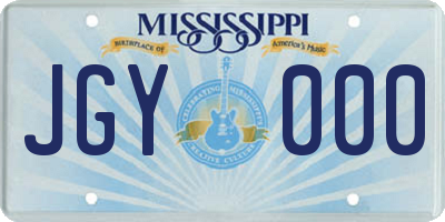 MS license plate JGY000