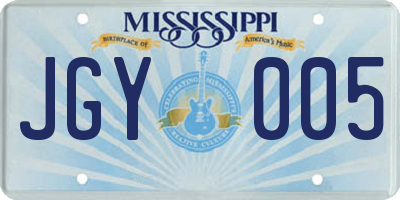 MS license plate JGY005