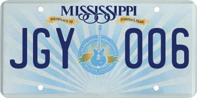 MS license plate JGY006