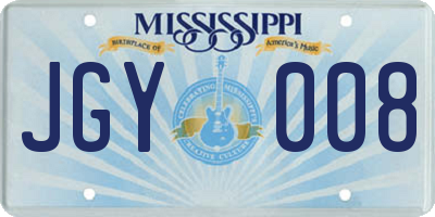 MS license plate JGY008