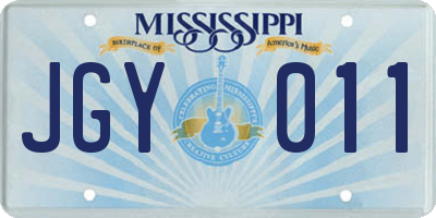 MS license plate JGY011
