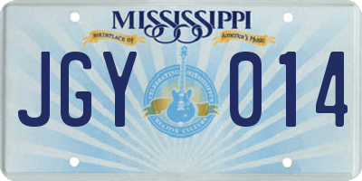 MS license plate JGY014
