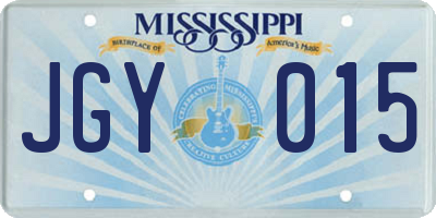 MS license plate JGY015