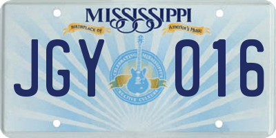 MS license plate JGY016