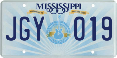 MS license plate JGY019