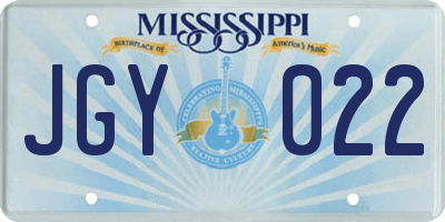 MS license plate JGY022
