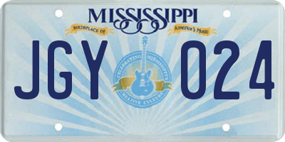 MS license plate JGY024