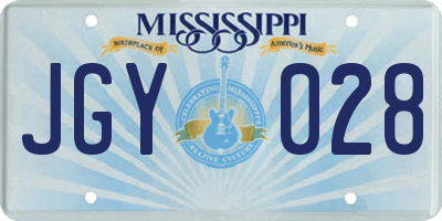 MS license plate JGY028