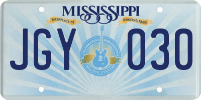MS license plate JGY030