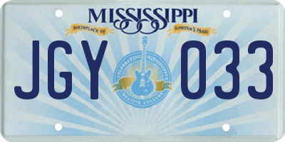 MS license plate JGY033