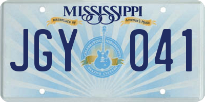 MS license plate JGY041