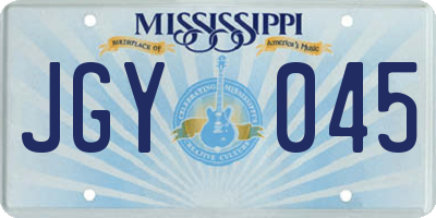 MS license plate JGY045