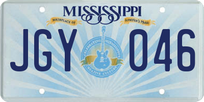 MS license plate JGY046