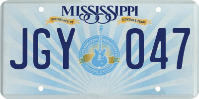 MS license plate JGY047