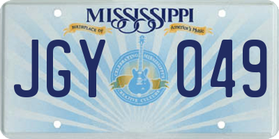 MS license plate JGY049