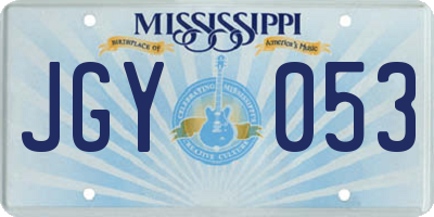MS license plate JGY053