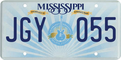 MS license plate JGY055
