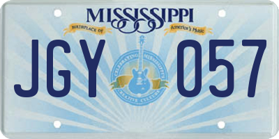 MS license plate JGY057