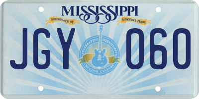MS license plate JGY060