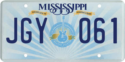 MS license plate JGY061
