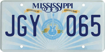 MS license plate JGY065