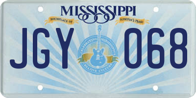 MS license plate JGY068