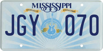 MS license plate JGY070