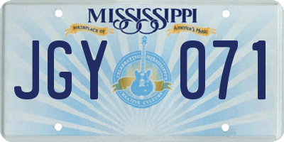 MS license plate JGY071