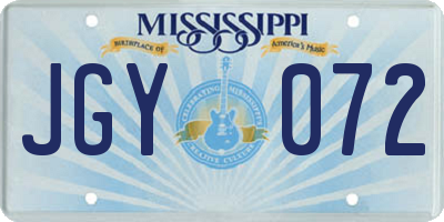 MS license plate JGY072
