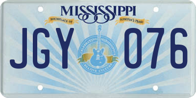 MS license plate JGY076