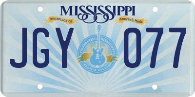 MS license plate JGY077