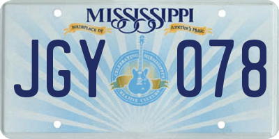 MS license plate JGY078