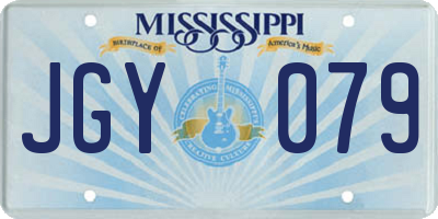 MS license plate JGY079