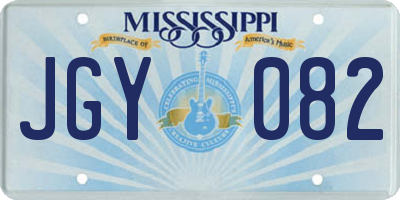 MS license plate JGY082
