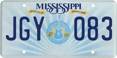MS license plate JGY083