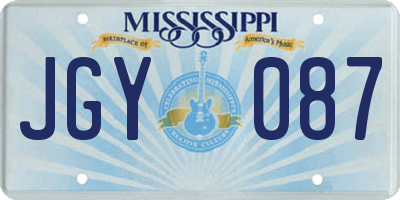 MS license plate JGY087