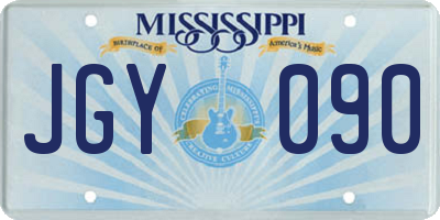 MS license plate JGY090