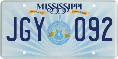 MS license plate JGY092