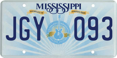 MS license plate JGY093