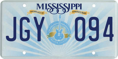 MS license plate JGY094